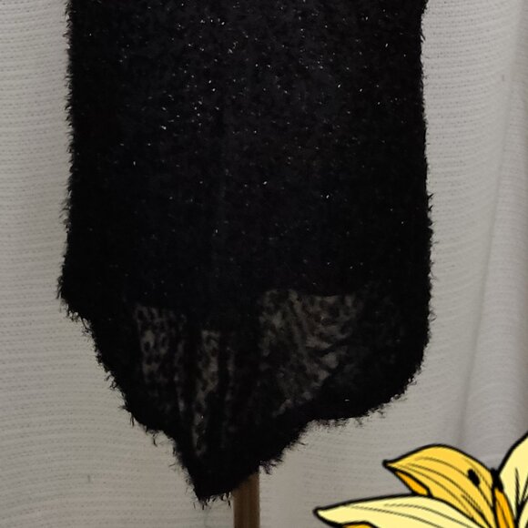 Serious | fuzzy sparkly black mini dress | adjustable strap - Picture 16 of 16